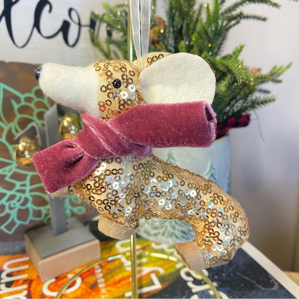 Christmas Dachshund Quilty Ornament Doxie Folk Art